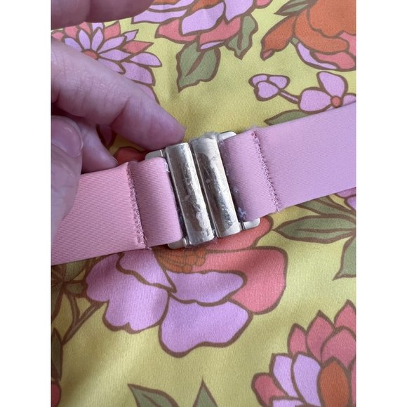 Anthropologie L*Space Lockhart Belted One-Piece Swimsuit Pink Yellow NWT - Picture 11 of 15